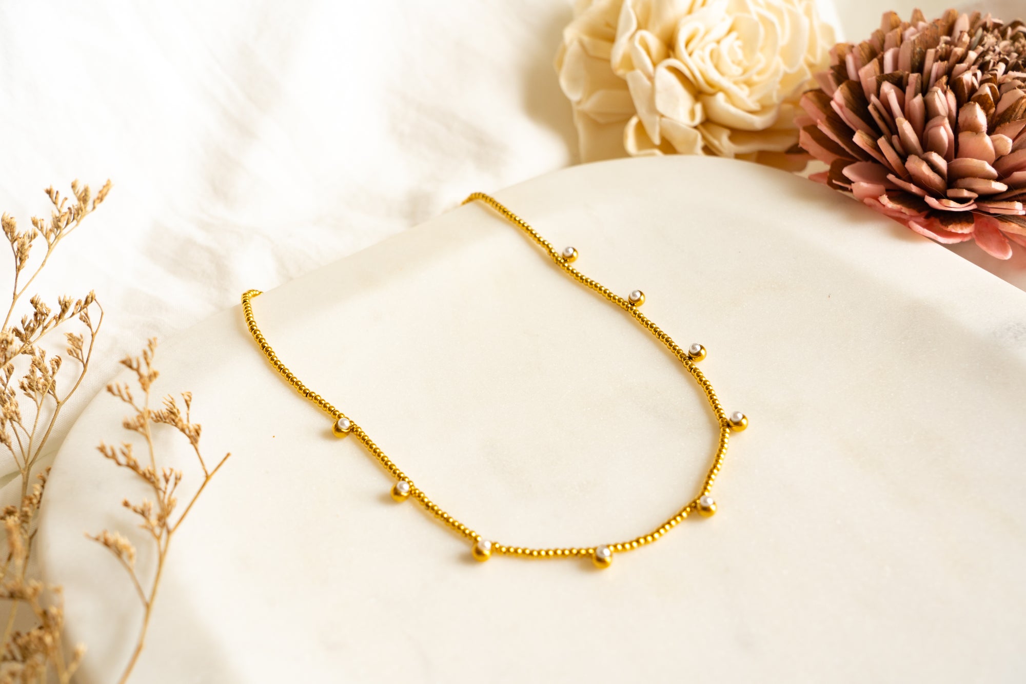 Beaded Pearl Necklace