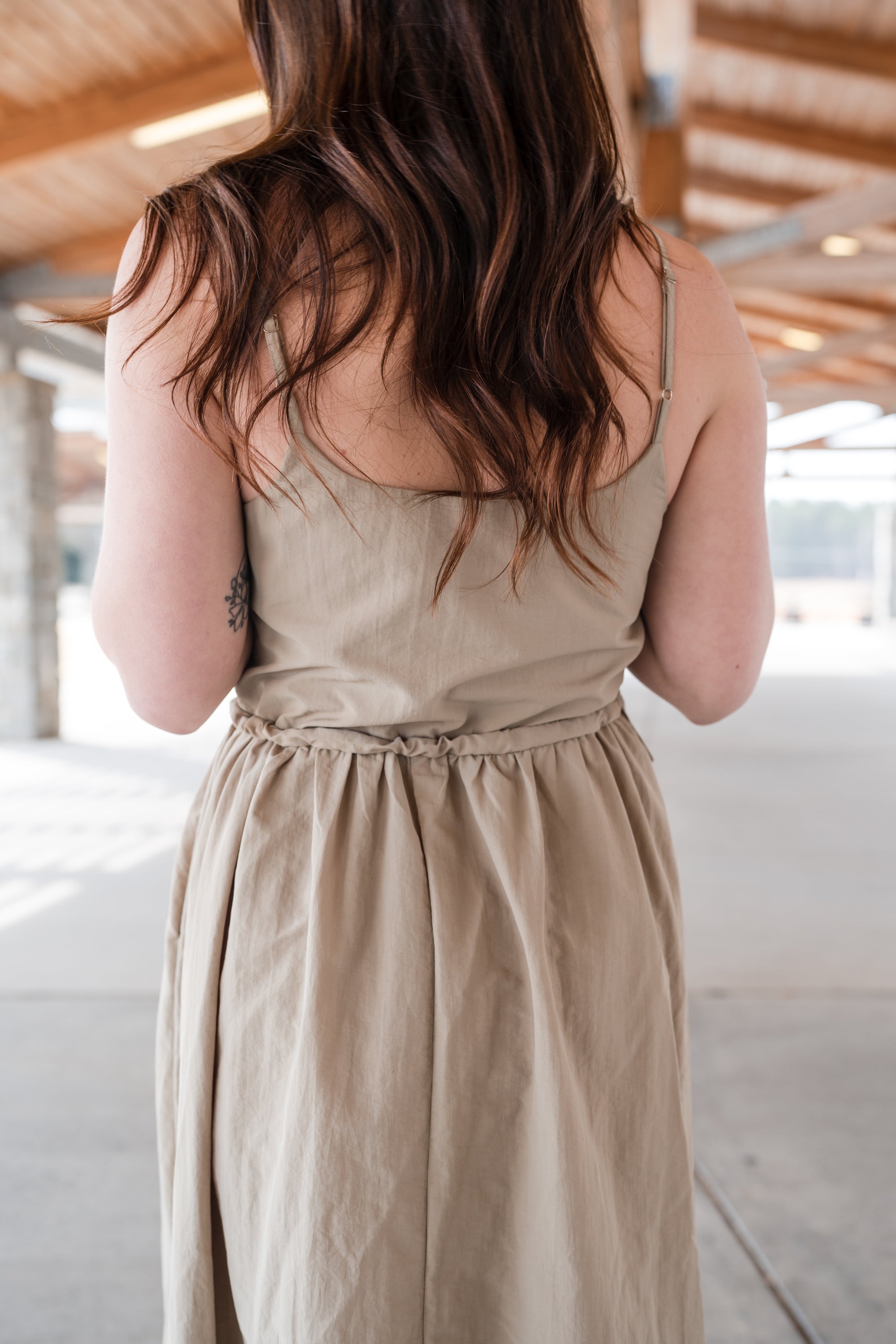 Adjustable Waist Midi Dress