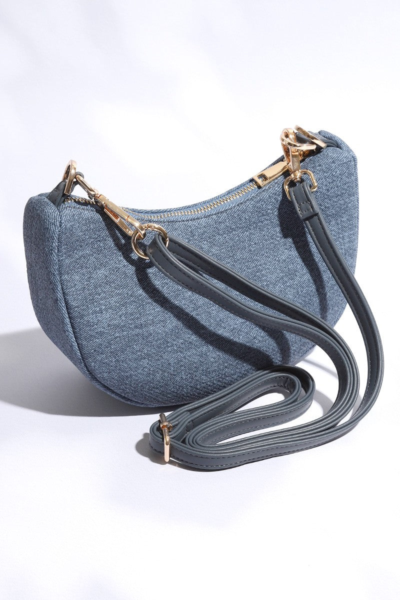 Denim Crescent Crossbody