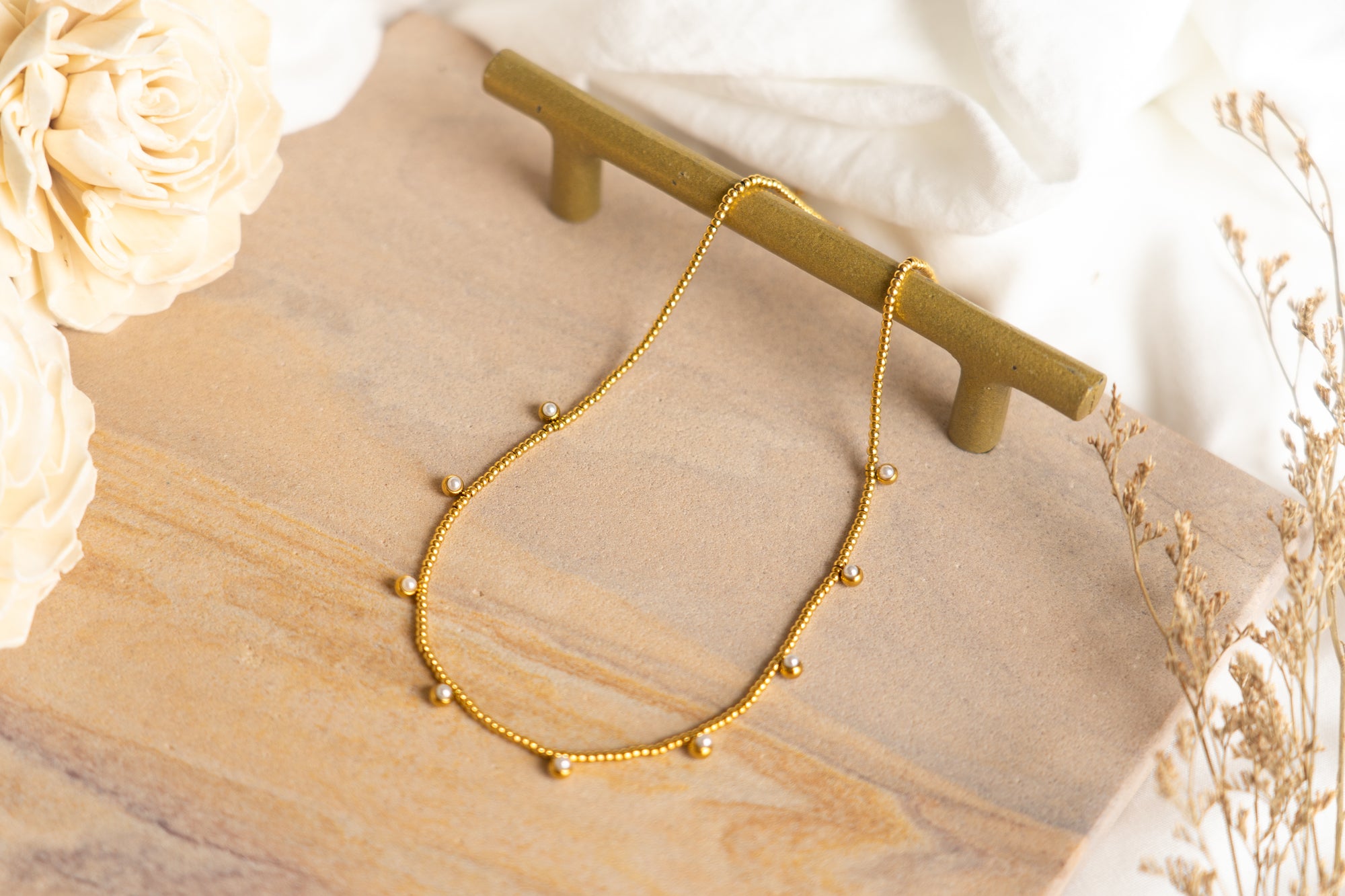 Beaded Pearl Necklace