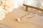 Box Chain Pearl Necklace