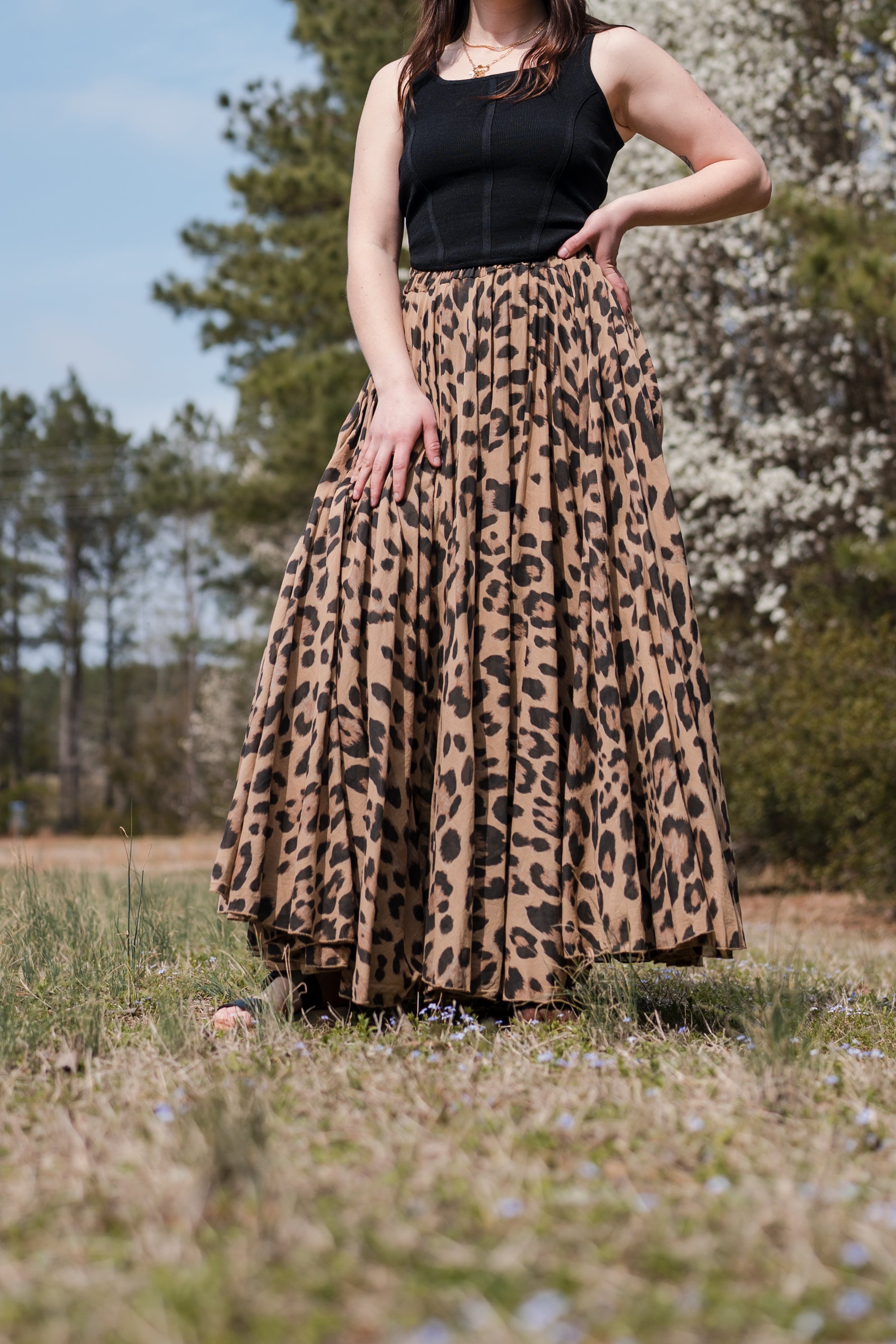 Leopard Print Maxi Skirt