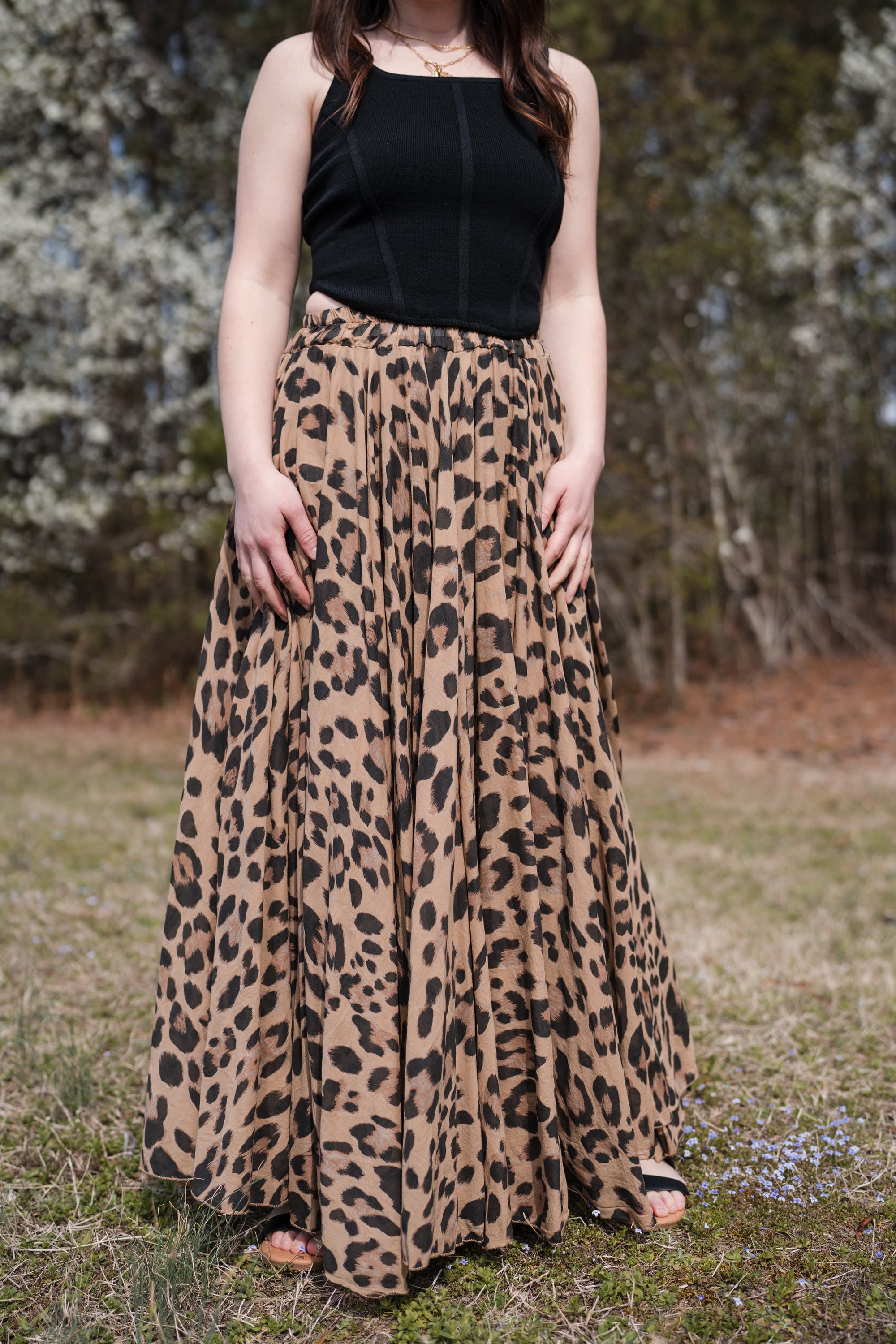 Leopard Print Maxi Skirt