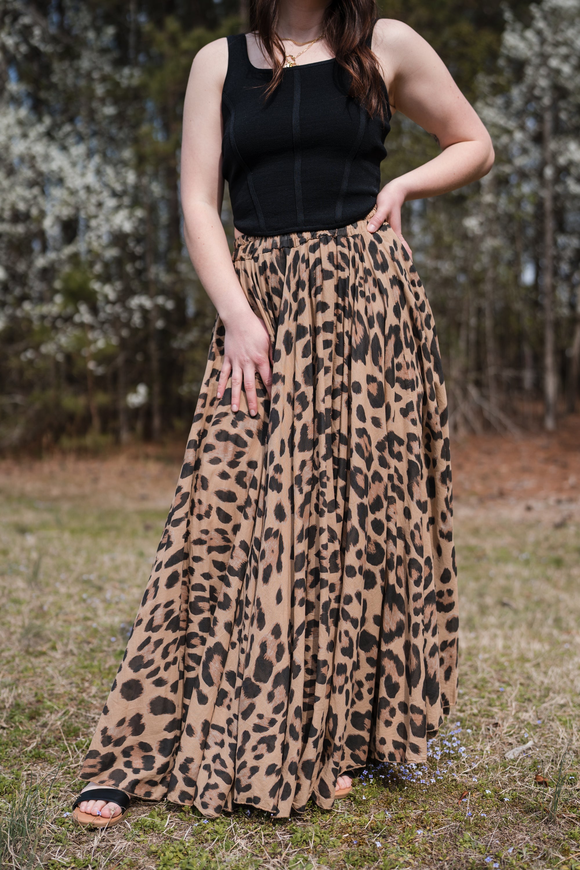 Leopard Print Maxi Skirt