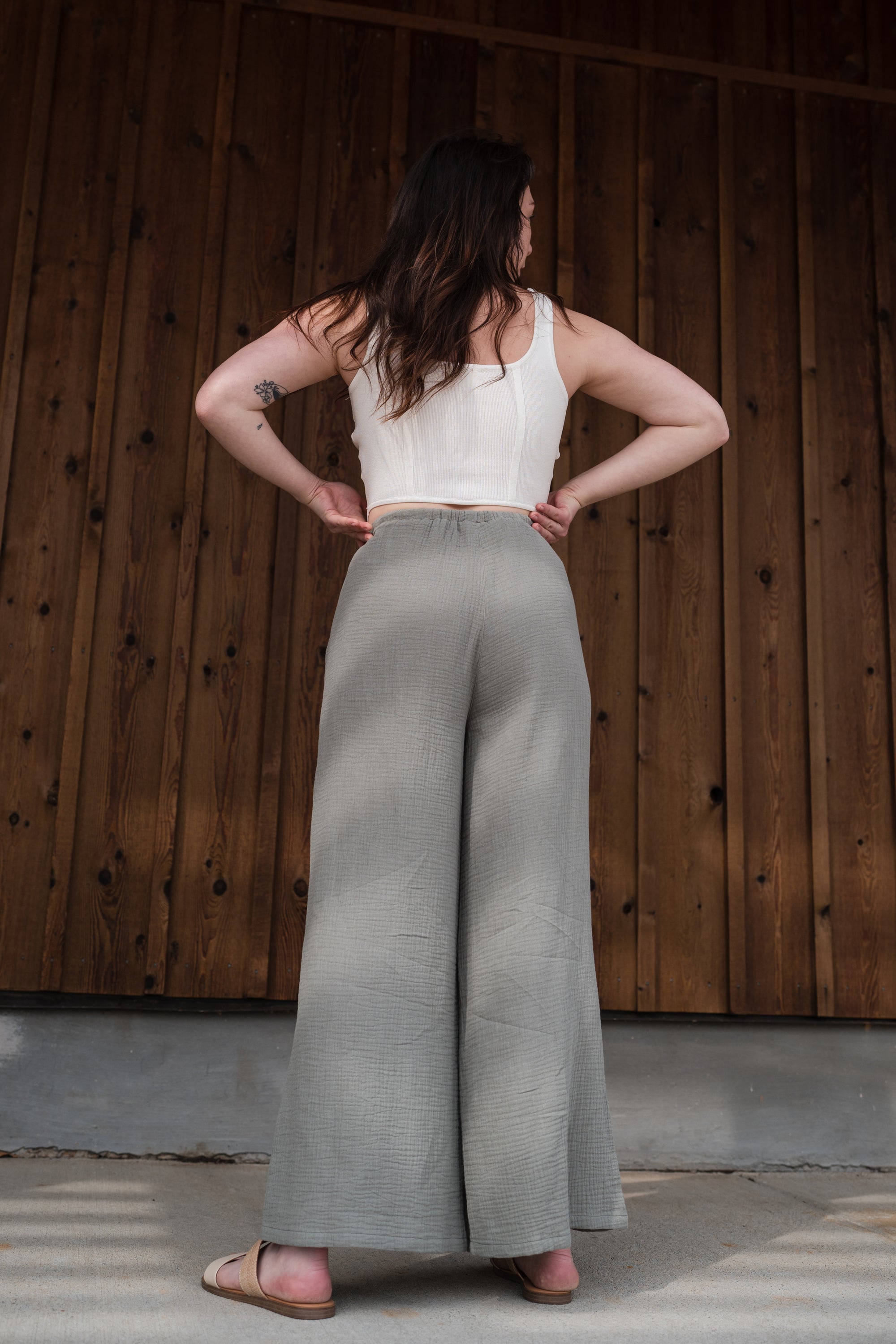 Wide Leg Gauze Bottoms