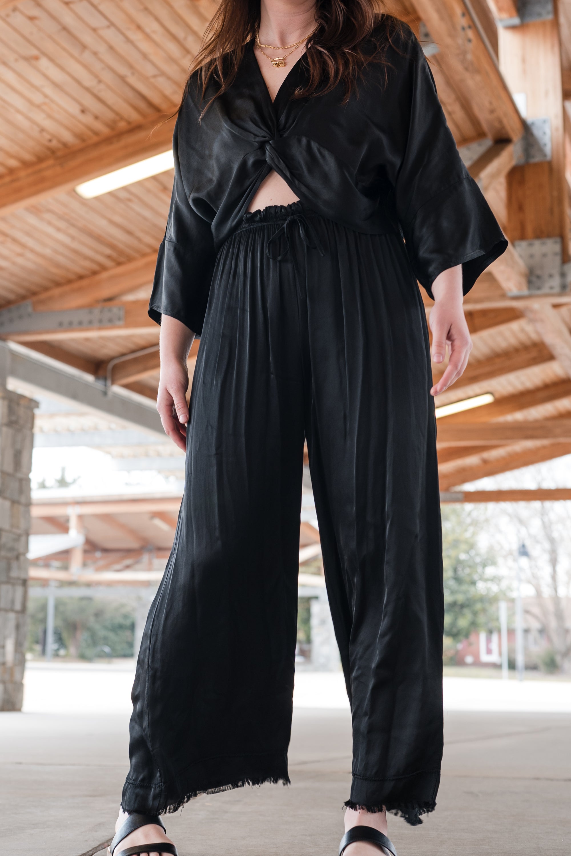 Silky Soft Bottoms With Fringe Detail