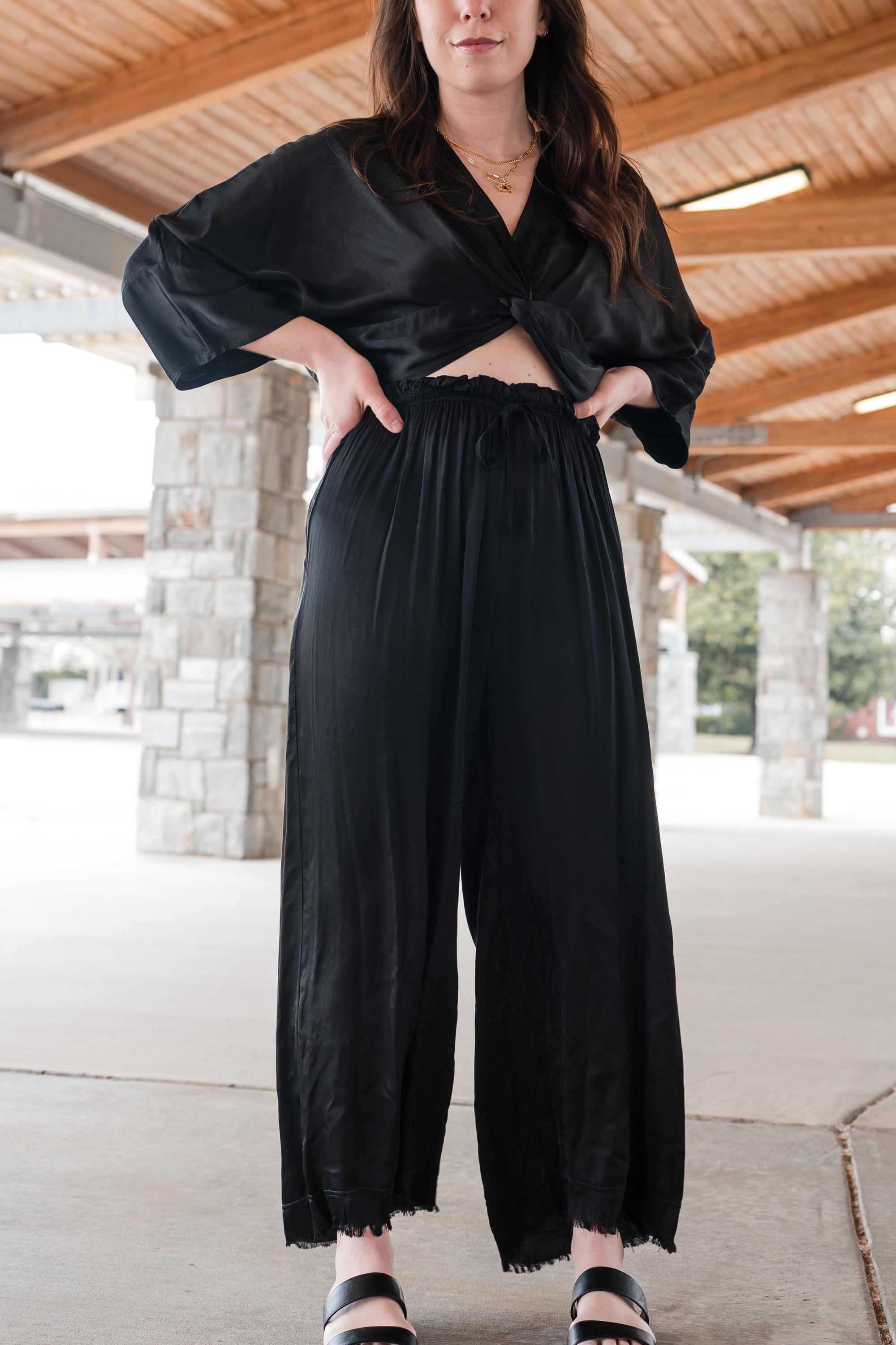 Silky Soft Bottoms With Fringe Detail
