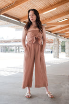 Sleeveless Tie-Front Jumpsuit