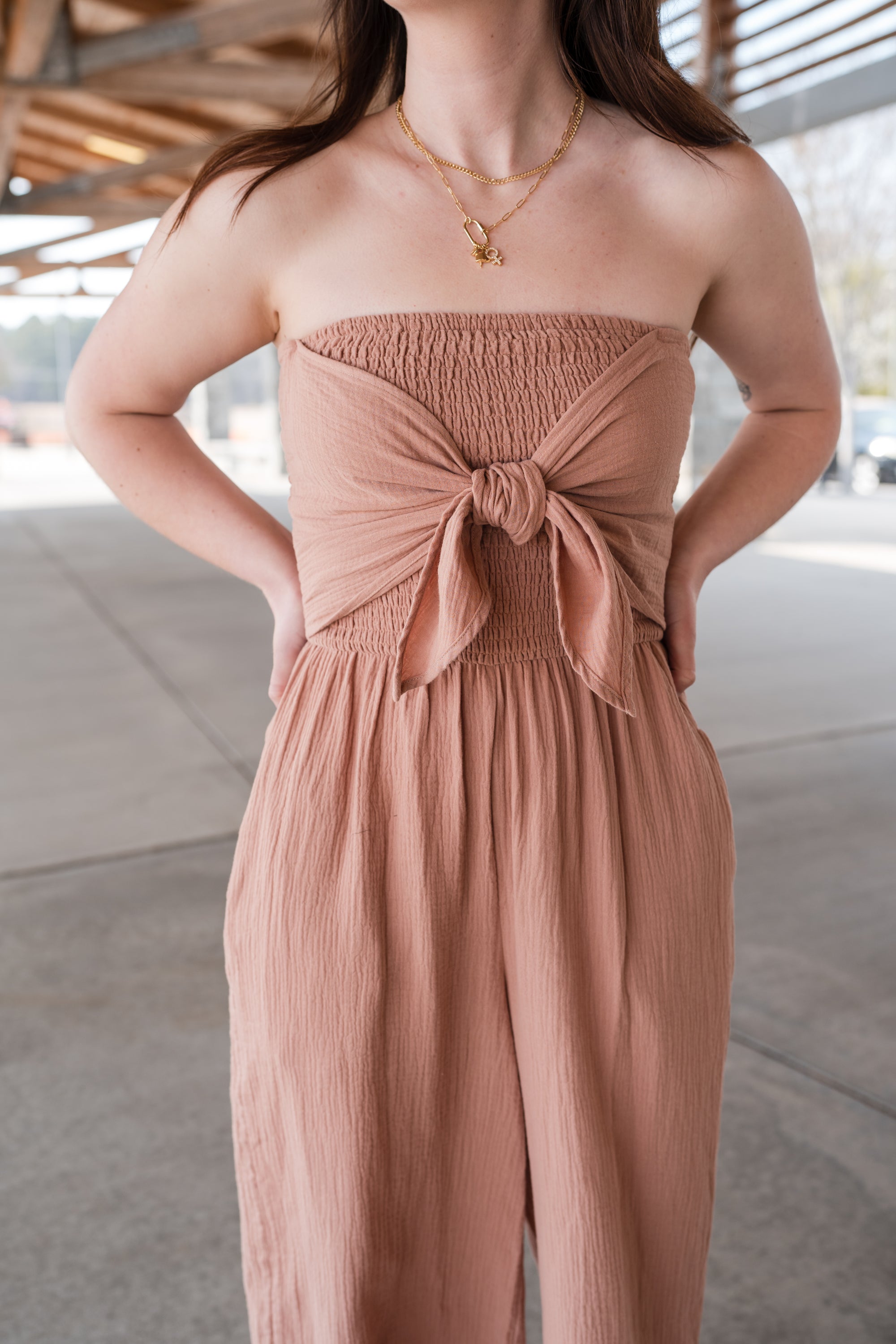 Sleeveless Tie-Front Jumpsuit