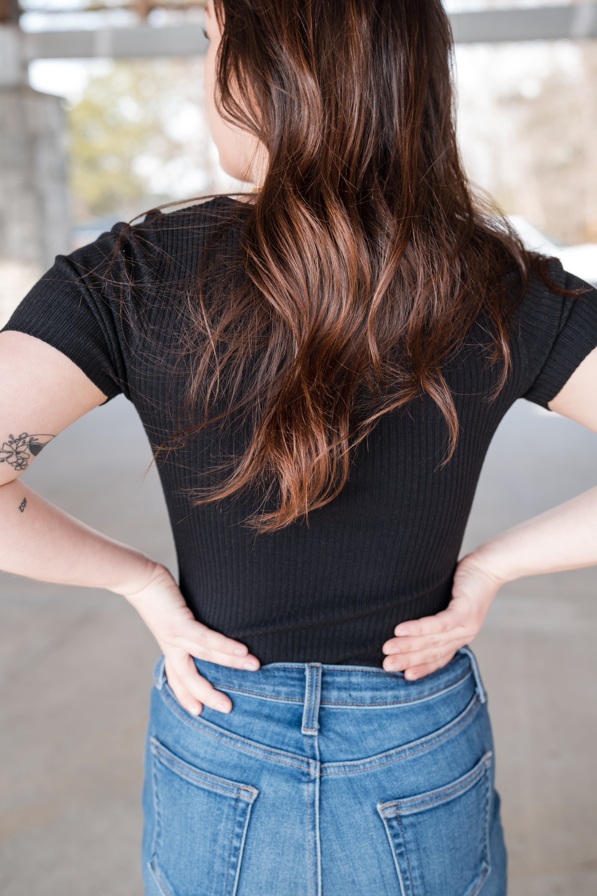 Square Neck Everyday Short Sleeve in Black