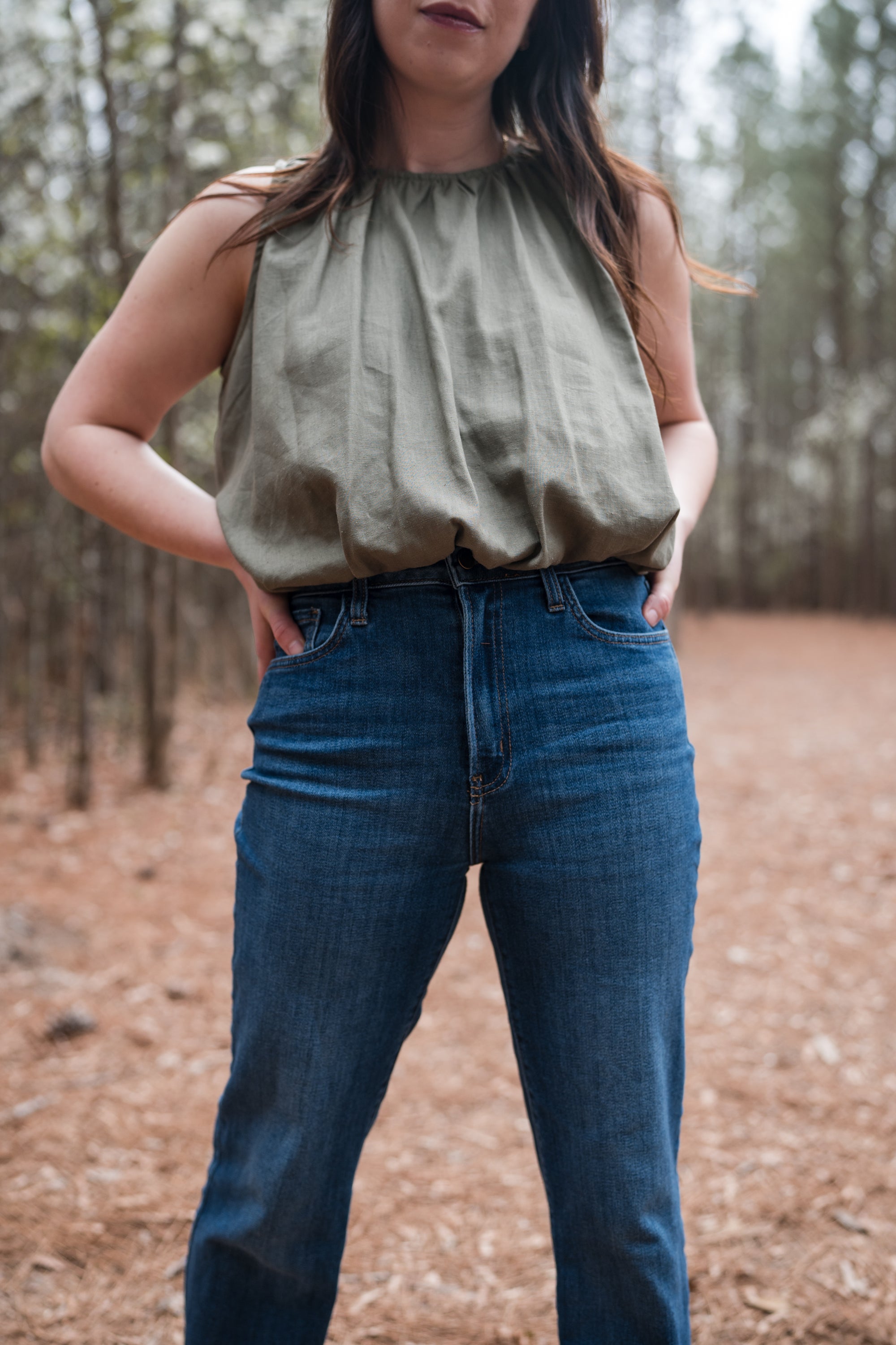 High Neck Bubble Crop Top