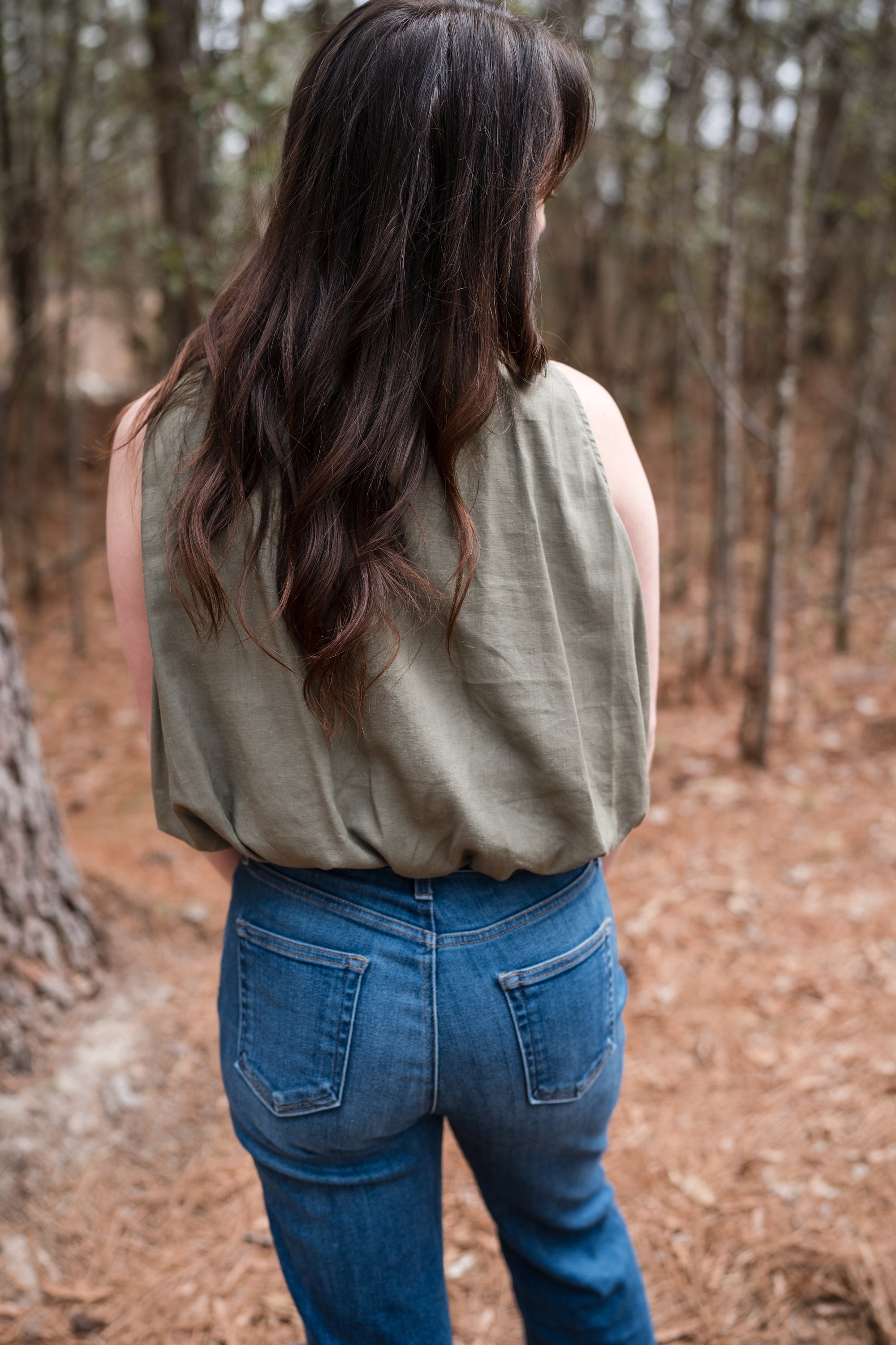 High Neck Bubble Crop Top