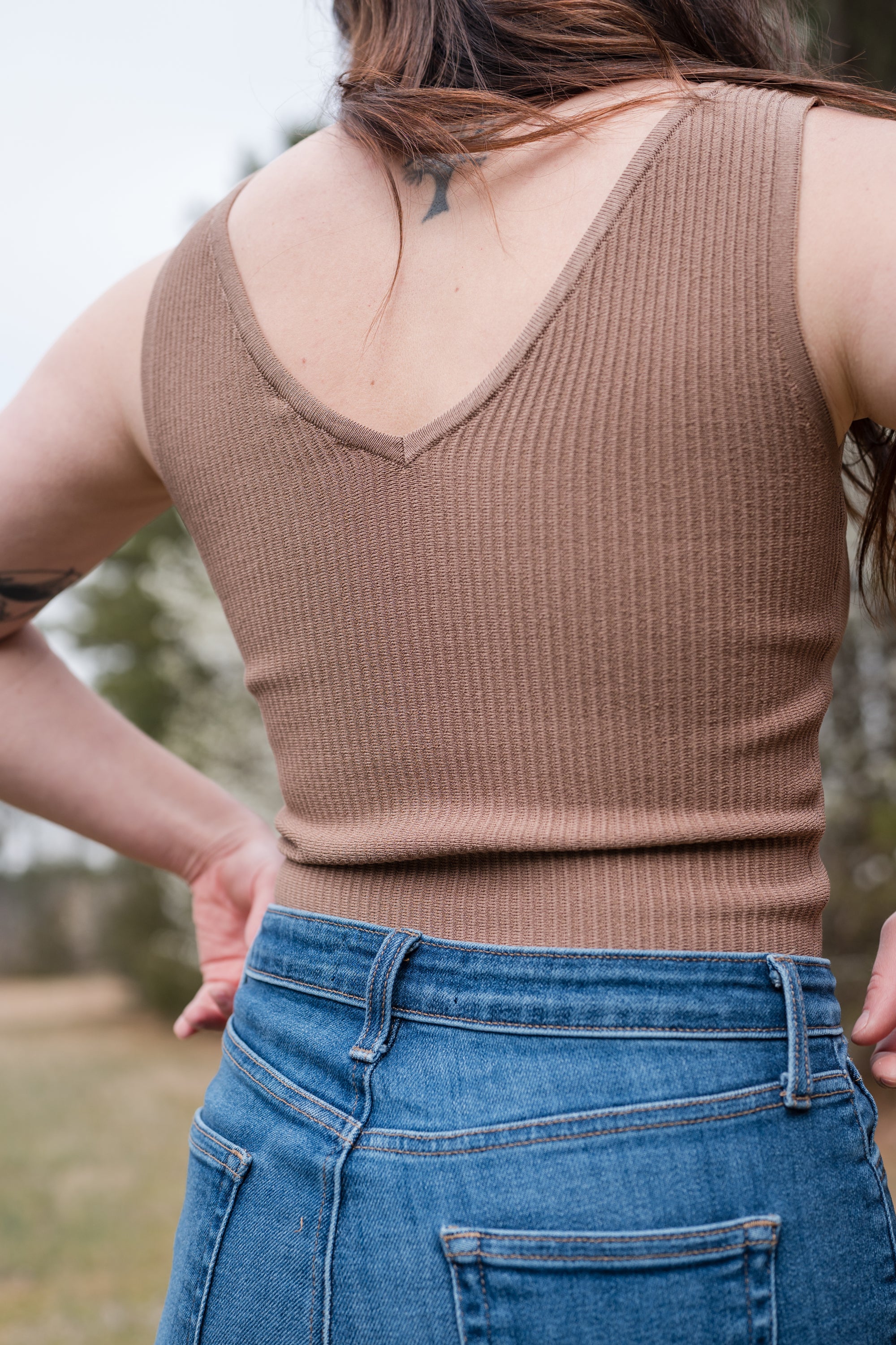 V-Neck Cropped Tank Top