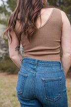 V-Neck Cropped Tank Top