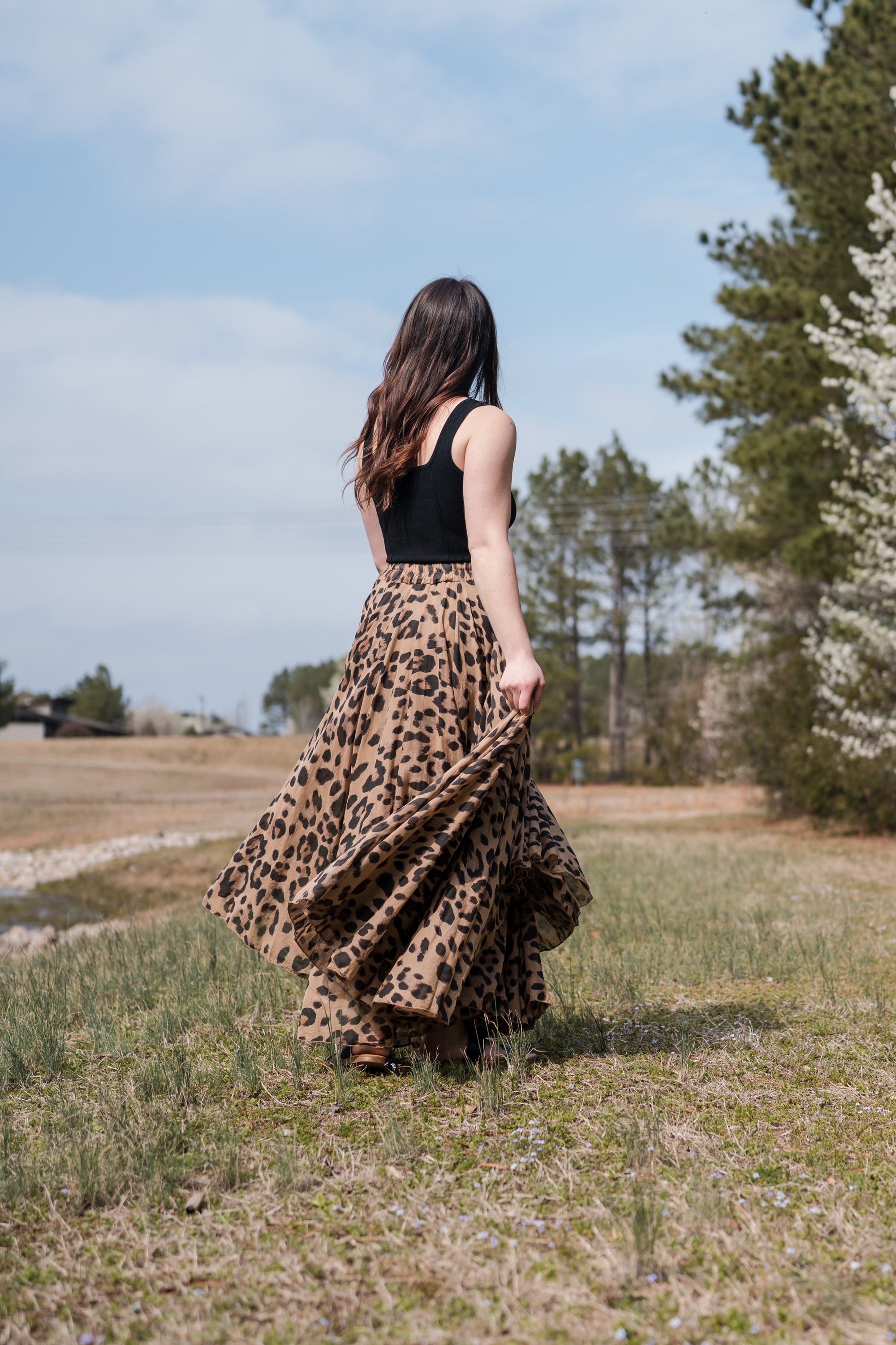 Leopard Print Maxi Skirt
