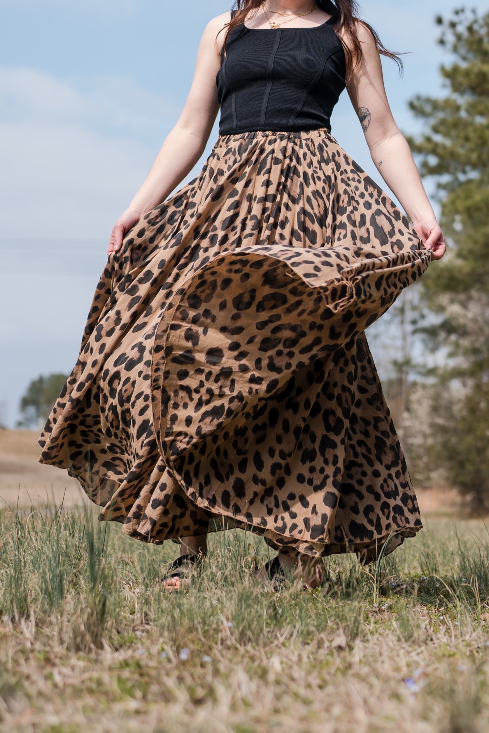 Leopard Print Maxi Skirt