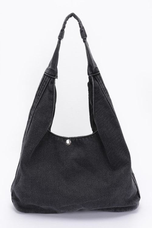 Black Denim Hobo Bag