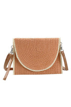 Straw Envelope Clutch W/ Crossbody Strap
