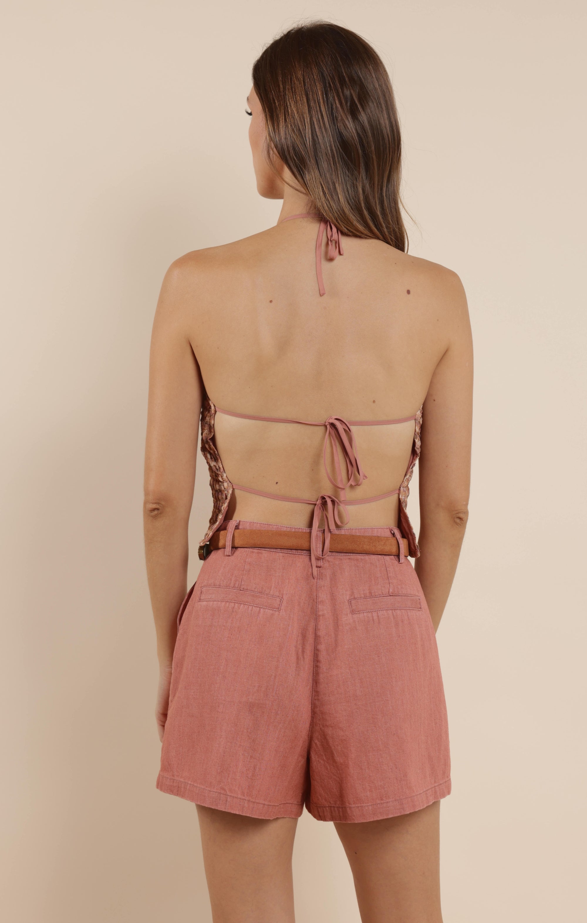 Halter Top With Open Back
